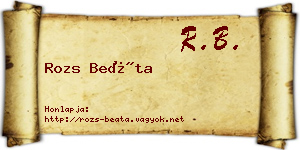Rozs Beáta névjegykártya
